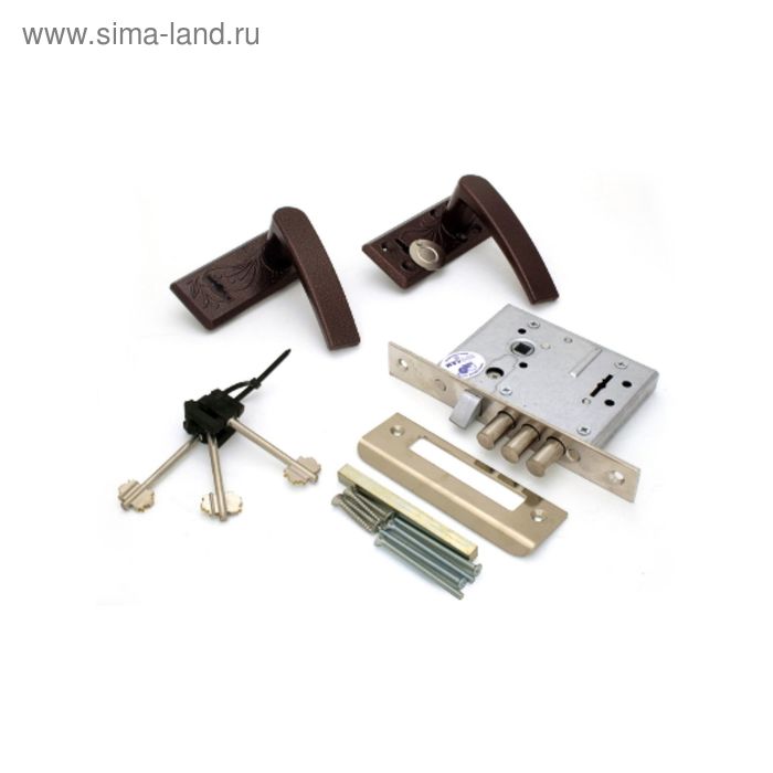 Замок врезной BORDER ЗВ 9-8/13, с ручкой, без ц/м, цвет античная медь - Фото 1