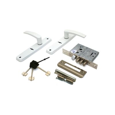 Замок врезной BORDER ЗВ 9-8/13, с ручкой, без ц/м, белый