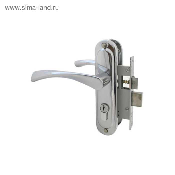 Замок врезной «СТАНДАРТ» Россия 103/50 CP, с ручкой, цвет хром - Фото 1