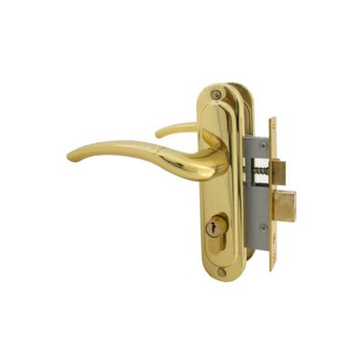 Замок врезной «СТАНДАРТ» Россия 132/50 GP, с ручкой, латунь