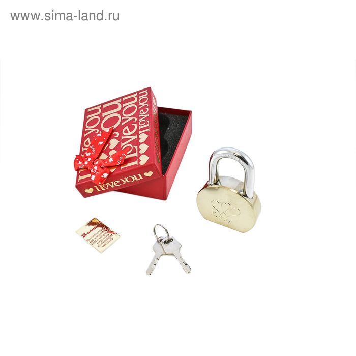 Замок навесной "АЛЛЮР " сувенирный "LOVE", 2 ключа, d=10 мм - Фото 1