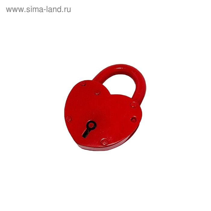 Замок навесной «Н.Новгород » ЗВС-2, «СЕРДЕЧКО», 2 ключа, красный - Фото 1