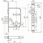 Замок врезной «МЕТТЭМ» ЗВ5 502.0.0, под ц/м, с роликом, 3-ригеля, б/ручки - Фото 2
