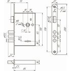 Замок врезной «МЕТТЭМ» ЗВ9 902.0.0, б/о, м/о 65 мм, б/ручки, 5 ключей - Фото 2