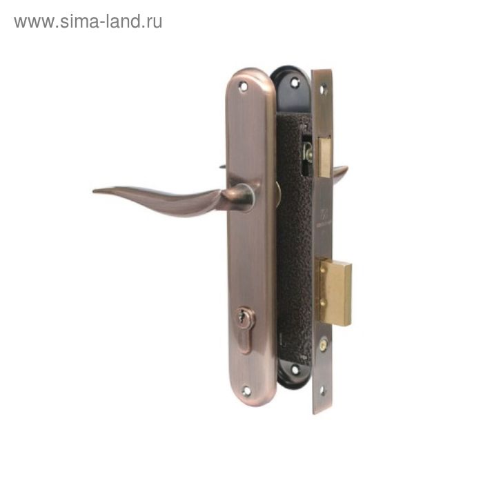 Замок врезной «АЛЛЮР» 0205 AC, с ручкой, цвет старая медь - Фото 1