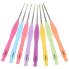 Набор крючков для вязания, с пластиковой ручкой, d = 0,8-2 мм, 8 шт, цвет разноцветный - фото 8356872