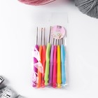 Набор крючков для вязания, с пластиковой ручкой, d = 0,8-2 мм, 8 шт, цвет разноцветный - Фото 5