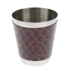 Подарочный набор 6 в 1, 22×17 см, фляжка с тёмной кожей 240 мл, 4 рюмки, металл, коричневый, экокожа - Фото 3