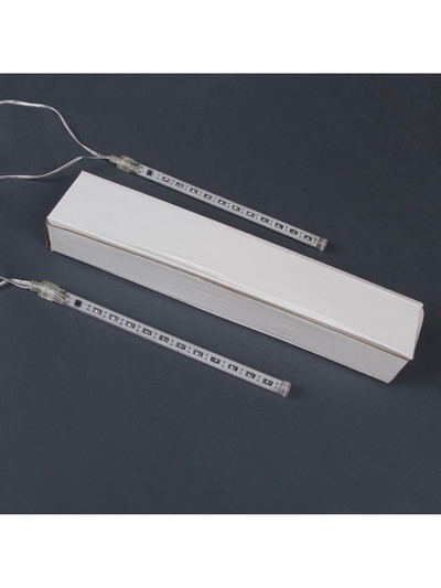 Гирлянда «Сосульки» 2.4×0.2 м, IP44, прозрачная нить, 96 LED, свечение белое с эффектом стекания, 12 В