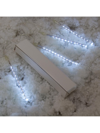 Гирлянда «Сосульки» 2.4×0.2 м, IP44, прозрачная нить, 96 LED, свечение белое с эффектом стекания, 12 В