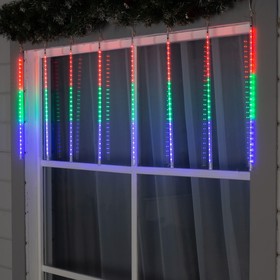 Гирлянда «Сосульки» 2.4 × 0.5 м, IP44, прозрачная нить, 96 LED, свечение мульти с эффектом стекания, 12 В 2354132