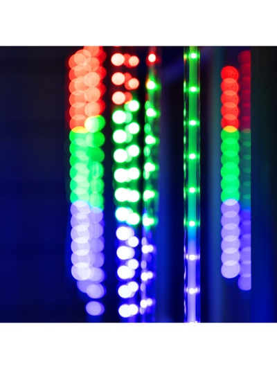 Гирлянда «Сосульки» 2.4×0.5 м, IP44, прозрачная нить, 96 LED, свечение мульти с эффектом стекания, 12 В