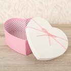 Набор подарочных коробок сердце 3 в 1,, розовый - белый, 21×19×9 - 15.5×14×6 см - Фото 4