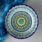 Тарелка узбекская Риштанская Керамика «Цветы», d=22 см, синяя - Фото 6