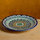 Тарелка узбекская Риштанская Керамика «Цветы», d=22 см, синяя - Фото 4