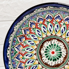 Ляган узбекский Риштанская керамика «Узоры», для плова, d=25 см, синий - Фото 4