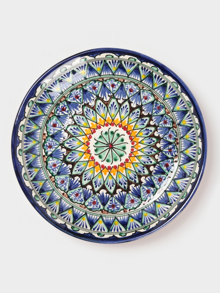Ляган узбекский Риштанская керамика «Узоры», d=25 см, синий, МИКС - Фото 1