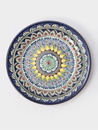 Тарелка Риштанская Керамика «Цветы», d=22 см, синяя МИКС - Фото 1