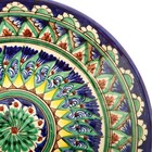 Тарелка Риштанская Керамика "Цветы",  22 см, синяя микс - Фото 7