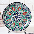 Ляган узбекский Риштанская Керамика «Цветочный узор», d=31 см, синий - Фото 2