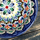 Тарелка Риштанская Керамика "Цветы", синяя, плоская, 15 см, микс - Фото 9