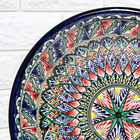 Ляган Риштанская Керамика "Узоры", 33 см, синий, глубокий - Фото 4