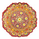 Ляган Риштанская Керамика "Цветы", 31 см, красный микс, рифлённый - Фото 11