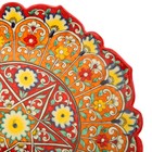Ляган Риштанская Керамика "Цветы", 31 см, красный микс, рифлённый - Фото 12