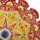 Ляган Риштанская Керамика "Цветы", 31 см, красный микс, рифлённый - Фото 14