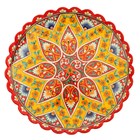 Ляган Риштанская Керамика "Цветы", 31 см, красный микс, рифлённый - Фото 15