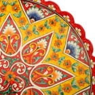 Ляган Риштанская Керамика "Цветы", 31 см, красный микс, рифлённый - Фото 16