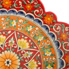 Ляган Риштанская Керамика "Цветы", 31 см, красный микс, рифлённый - Фото 18
