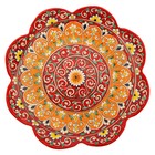 Ляган Риштанская Керамика "Цветы", 31 см, красный микс, рифлённый - Фото 19