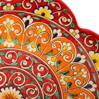 Ляган Риштанская Керамика "Цветы", 31 см, красный микс, рифлённый - Фото 20