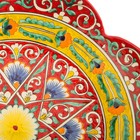 Ляган Риштанская Керамика "Цветы", 31 см, красный микс, рифлённый - Фото 22