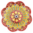 Ляган Риштанская Керамика "Цветы", 31 см, красный микс, рифлённый - Фото 23