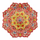 Ляган Риштанская Керамика "Цветы", 31 см, красный микс, рифлённый - Фото 9