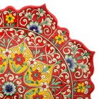Ляган Риштанская Керамика "Цветы", 31 см, красный микс, рифлённый - Фото 10