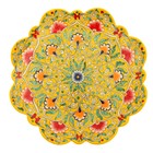 Ляган Риштанская Керамика "Цветы", 31 см, жёлтый микс, рифлённый - Фото 11