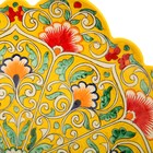 Ляган Риштанская Керамика "Цветы", 31 см, жёлтый микс, рифлённый - Фото 12