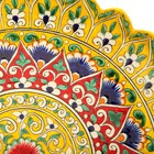 Ляган Риштанская Керамика "Цветы", 31 см, жёлтый микс, рифлённый - фото 4582988