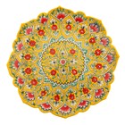 Ляган Риштанская Керамика "Цветы", 31 см, жёлтый микс, рифлённый - фото 4582989