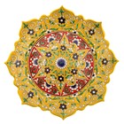 Ляган Риштанская Керамика "Цветы", 31 см, жёлтый микс, рифлённый - фото 4582991