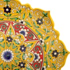 Ляган Риштанская Керамика "Цветы", 31 см, жёлтый микс, рифлённый - фото 4582992