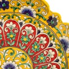 Ляган Риштанская Керамика "Цветы", 31 см, жёлтый микс, рифлённый - Фото 21