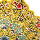 Ляган Риштанская Керамика "Цветы", 31 см, жёлтый микс, рифлённый - Фото 24