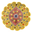 Ляган Риштанская Керамика "Цветы", 31 см, жёлтый микс, рифлённый - фото 4582981