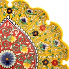 Ляган Риштанская Керамика "Цветы", 31 см, жёлтый микс, рифлённый - Фото 10