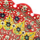 Ляган Риштанская Керамика "Цветы", 41 см, жёлтый микс, рифлённый - фото 4583000