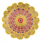 Ляган Риштанская Керамика "Цветы", 41 см, жёлтый микс, рифлённый - Фото 5